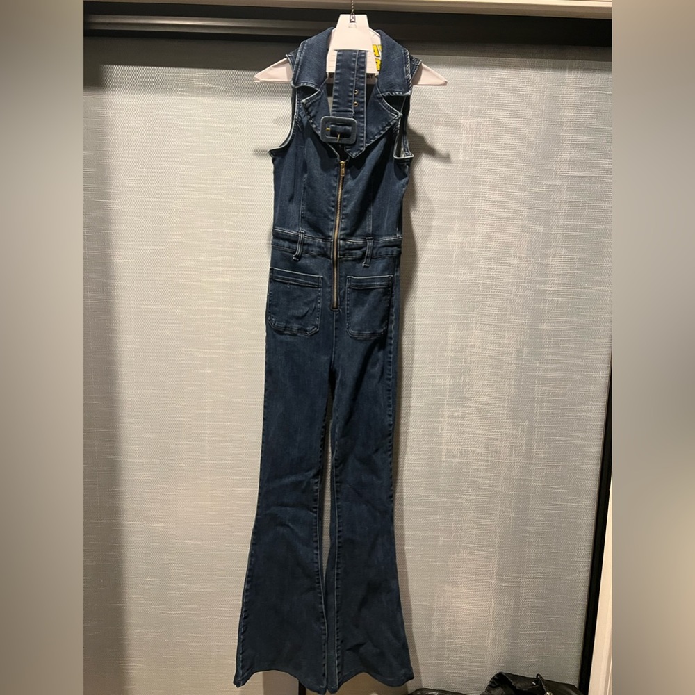 Show me your mumu denim jumpsuit